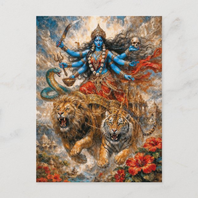 Cartão Postal Carruagem Divina Kali (Frente)