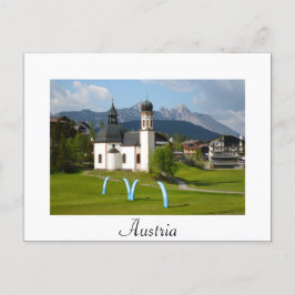 Cartão Postal Carta branca de texto da Igreja na Áustria