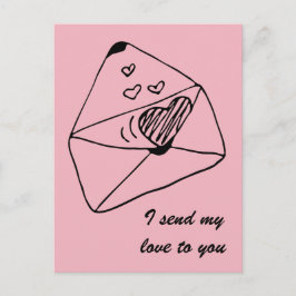 Cartão Postal Carta com amor | Estilo romântico