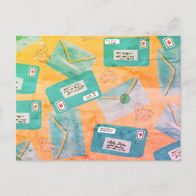 Cartão Postal Carta de amor (Frente)