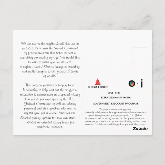 Cartão Postal Carta de boas-vindas (Verso)