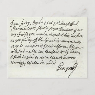 Cartão Postal Carta de George II ao Duque de Newcastle