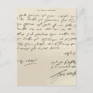 Cartão Postal Carta de Sir Francis Drake