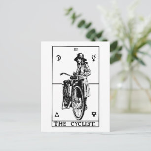 Cartão Postal Carta de Tarot de Ciclista Ilustração de Bicicleta