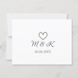 Cartão Postal Carta moderna do nome do casal de casamento do Sil