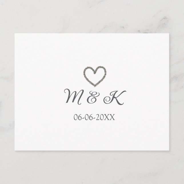 Cartão Postal Carta moderna do nome do casal de casamento do Sil (Frente)