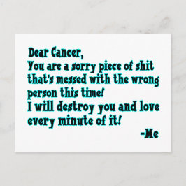 Cartão Postal Carta para Cancer