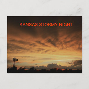 CARTÃO POSTAL CARTA POSTAL DE NOITE DE TEMPESTADE EM KANSAS