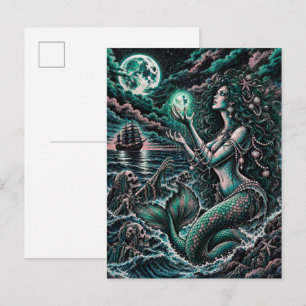 Cartão Postal Carta Postal de Terror Náutico da Sereia da Ensead