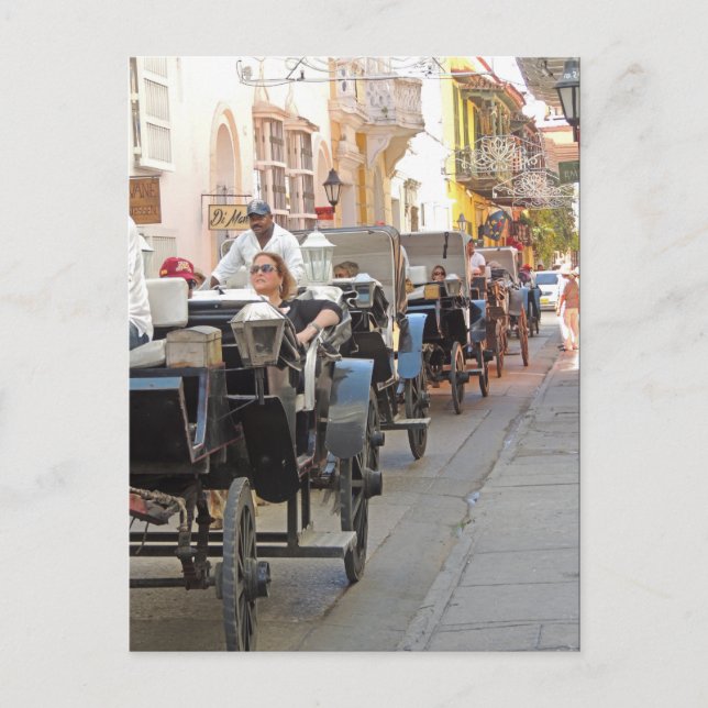 Cartão Postal Cartagena: Carruagem colombiana (Frente)