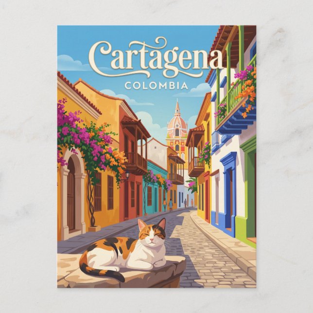 Cartão Postal Cartagena Colômbia (Frente)