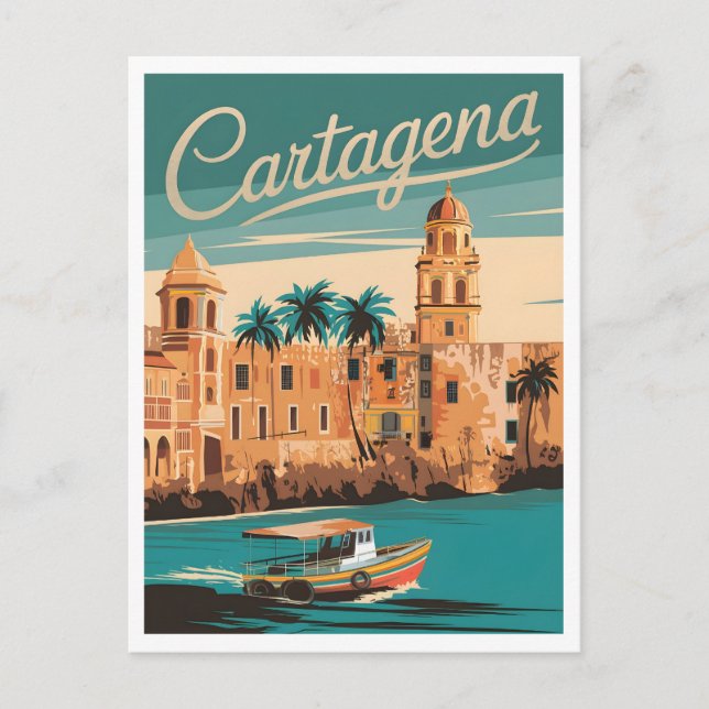 Cartão Postal Cartagena Vintage (Frente)