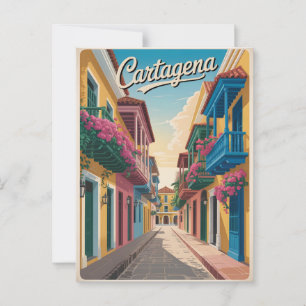 Cartão Postal Cartagena Vintage