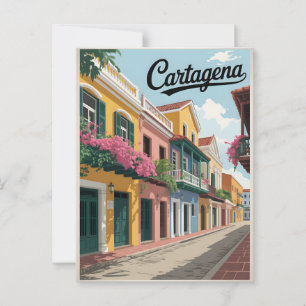 Cartão Postal Cartagena Vintage