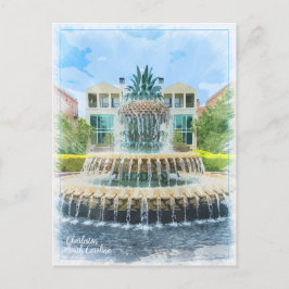 Cartão Postal Cartão-fonte Charleston SC Pineapple