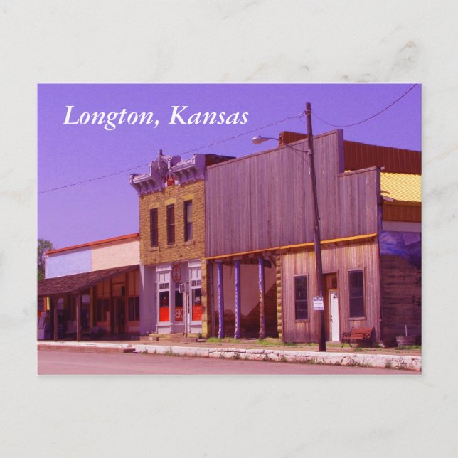 Cartão Postal Cartão:  Longton, Kansas (Frente)