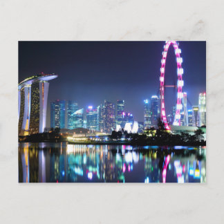 Cartão Postal Cartão-postal à noite de Singapura