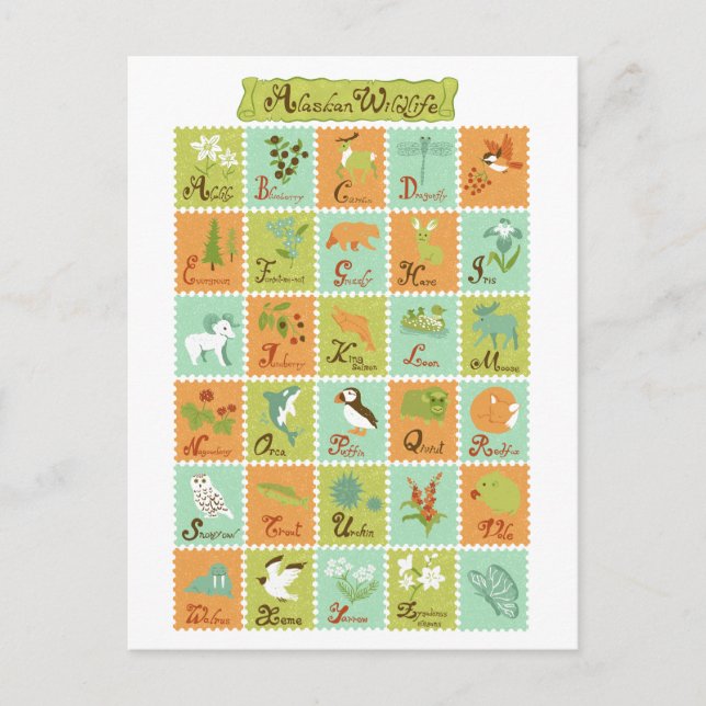 Cartão Postal Cartão-postal ABC Alaskan Wildlife (Frente)
