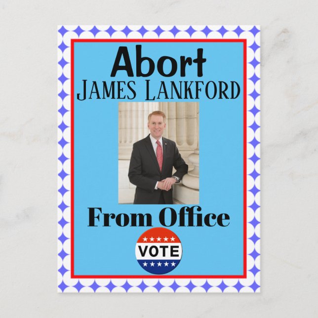Cartão Postal Cartão-postal Aborto James Lankford (Frente)