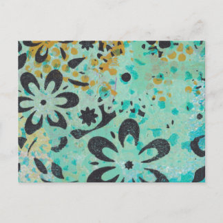 Cartão Postal Cartão-postal abstrato azul e amarelo