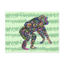 Cartão-postal abstrato Chimpanzee Art