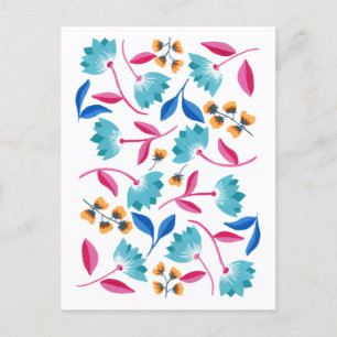 Cartão Postal Cartão-postal Abstrato cor-de-rosa azul brilhante