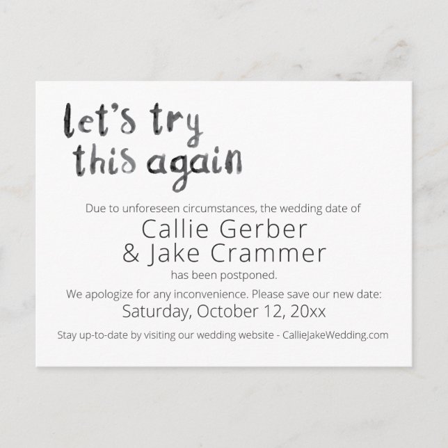 Cartão Postal Cartão-postal Adiado para Tentativa de Aquarela (Frente)