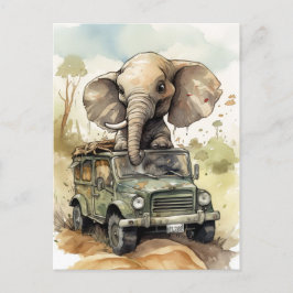 Cartão Postal Cartão-postal Afafricano do Elefante Safari