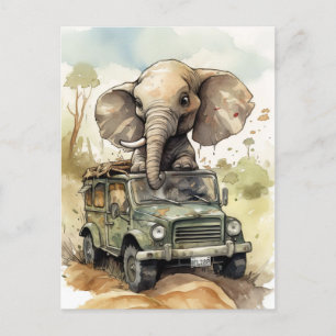 Cartão Postal Cartão-postal Afafricano do Elefante Safari