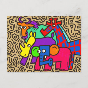 Cartão Postal Cartão-postal Africano para a Vida Selvagem