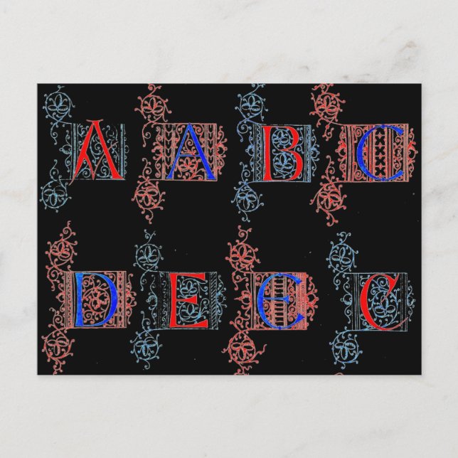 Cartão Postal Cartão-postal alfabético (Frente)