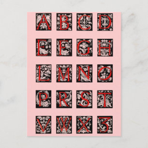 Cartão Postal Cartão-postal alfabético