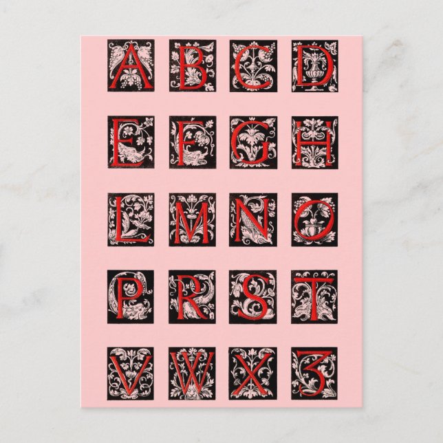 Cartão Postal Cartão-postal alfabético (Frente)