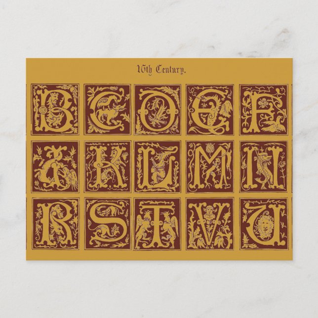 Cartão Postal Cartão-postal alfabético (Frente)