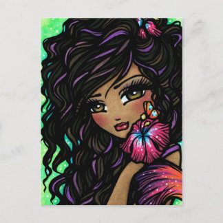 Cartão Postal Cartão-postal "Aliah" Hibiscus Mermaid Fantasy