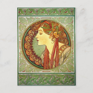 Cartão Postal Cartão-postal Alphonse Mucha Art Nouveau