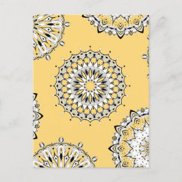 Cartão Postal Cartão-postal Amarelo Mandalas 1