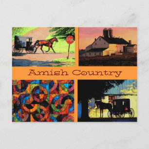 Cartão Postal Cartão-postal Amish Montage