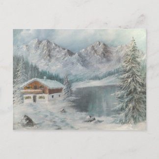 Cartão Postal Cartão-postal Ann Hayes pintando o Sonho de Neve B
