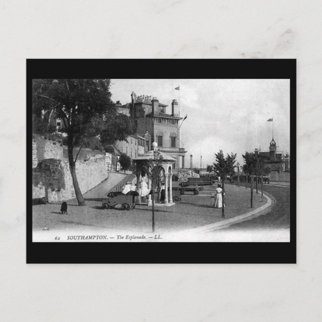 Cartão Postal Cartão-Postal Antigo - A Esplanada, Southampton (Frente)