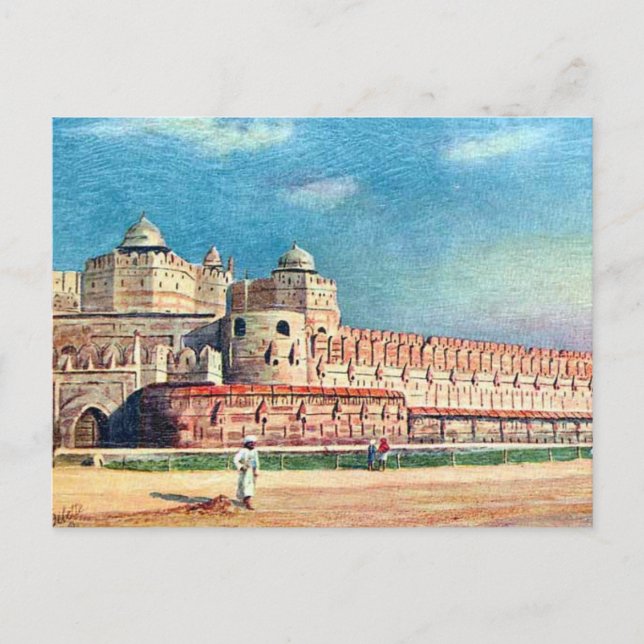Cartão Postal Cartão-postal antigo - Agra Fort, Índia (Frente)