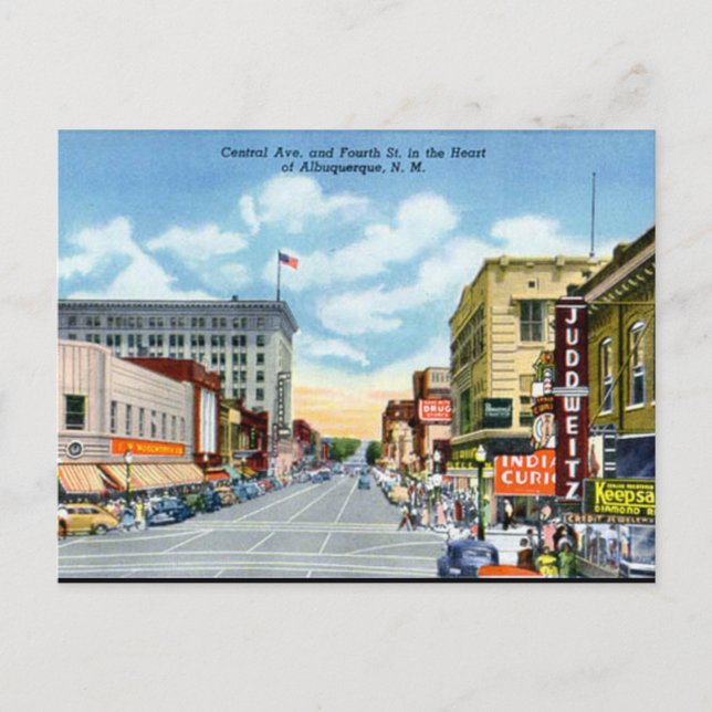 Cartão Postal Cartão-postal antigo - Albuquerque, Novo México, E (Frente)