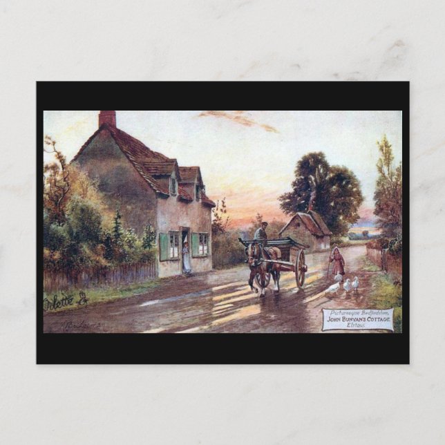 Cartão Postal Cartão-postal antigo - Algodão de Bunyan. Elstow,  (Frente)