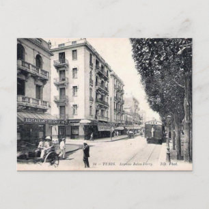 Cartão Postal Cartão-postal antigo - Ave Jules-Ferry, Tunis