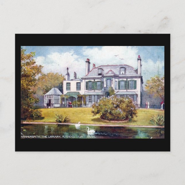 Cartão Postal Cartão-postal antigo - Biblioteca do Parque Ravens (Frente)