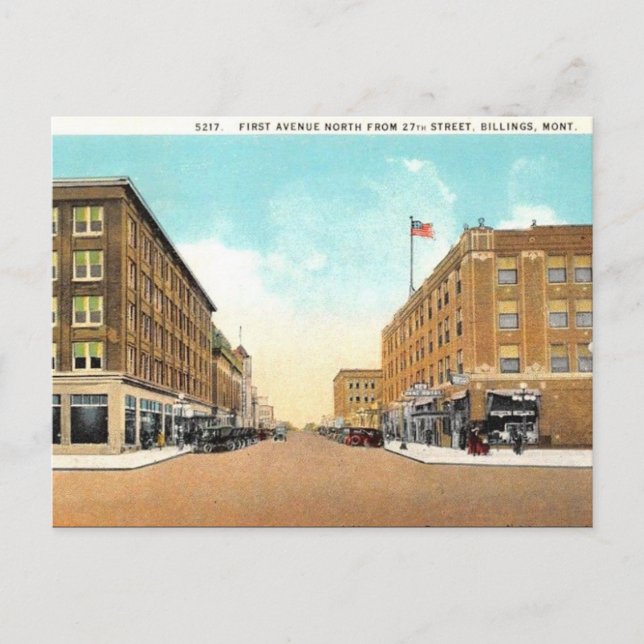 Cartão Postal Cartão-postal antigo - Billings, Montana (Frente)