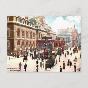 Cartão Postal Cartão-postal antigo - Broad Street Station, Lond