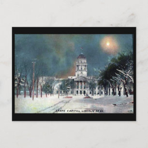 Cartão Postal Cartão-postal antigo - Capitólio estatal, Lincol