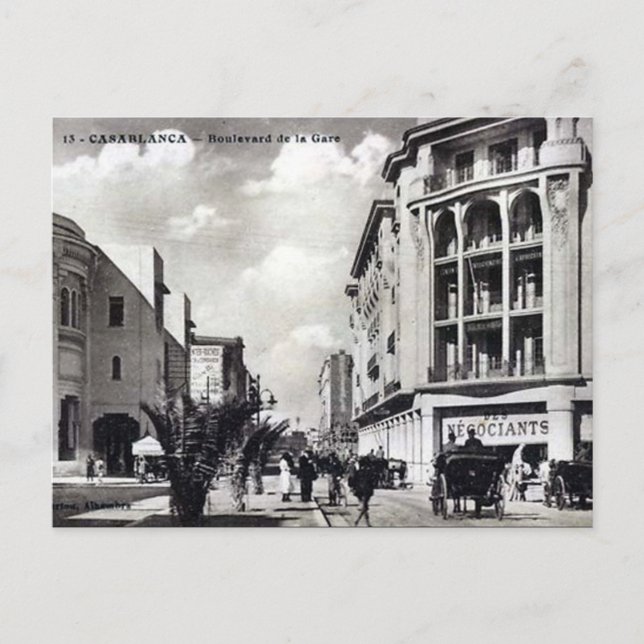 Cartão Postal Cartão-postal antigo - Casablanca, Marrocos (Frente)