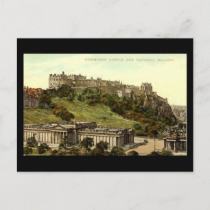 Cartão Postal Cartão-postal antigo, Castelo de Edimburgo e Gale